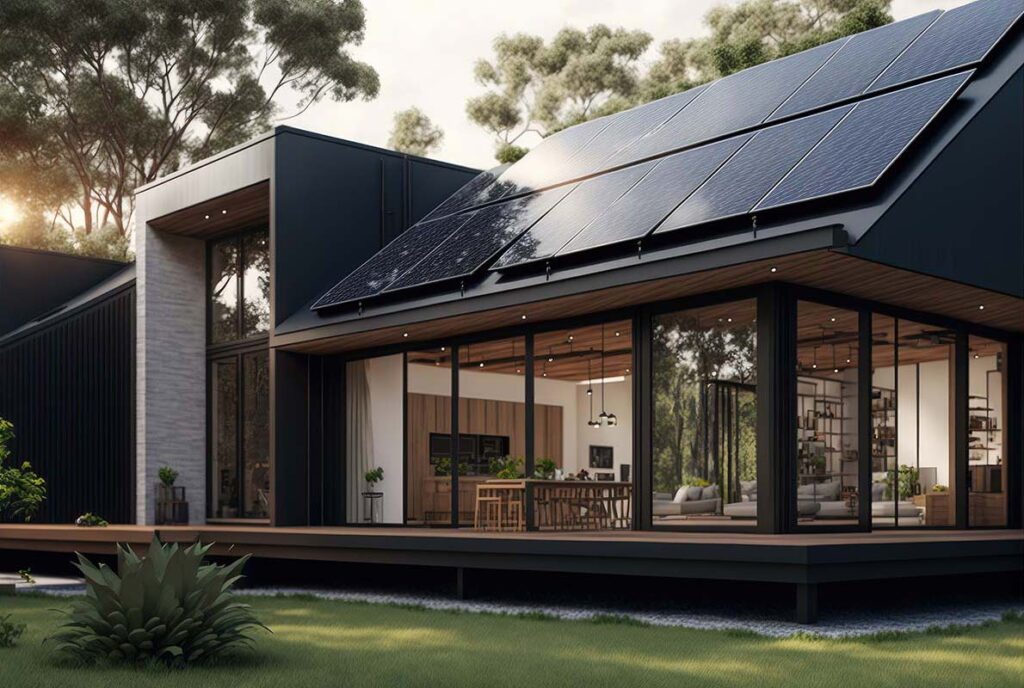 An example of a solar powered house using Energy Storage Systems.