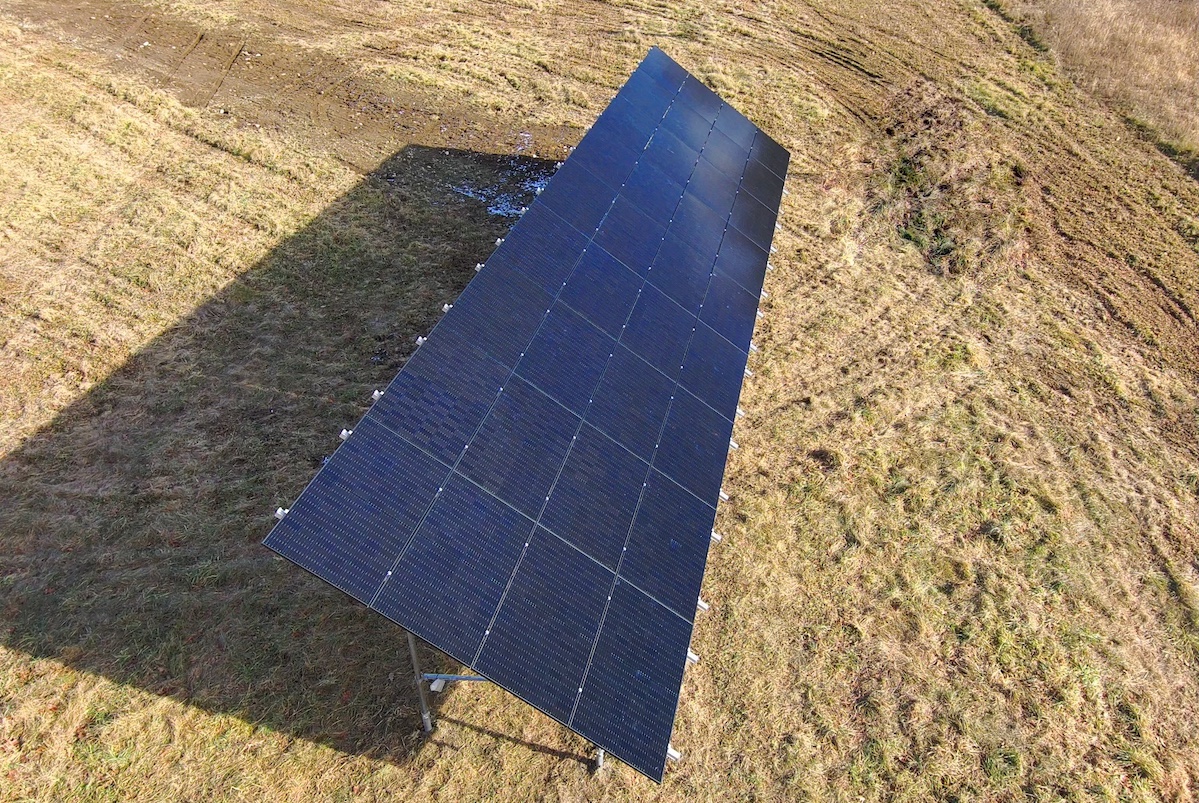 Ground mount solar array at a farm