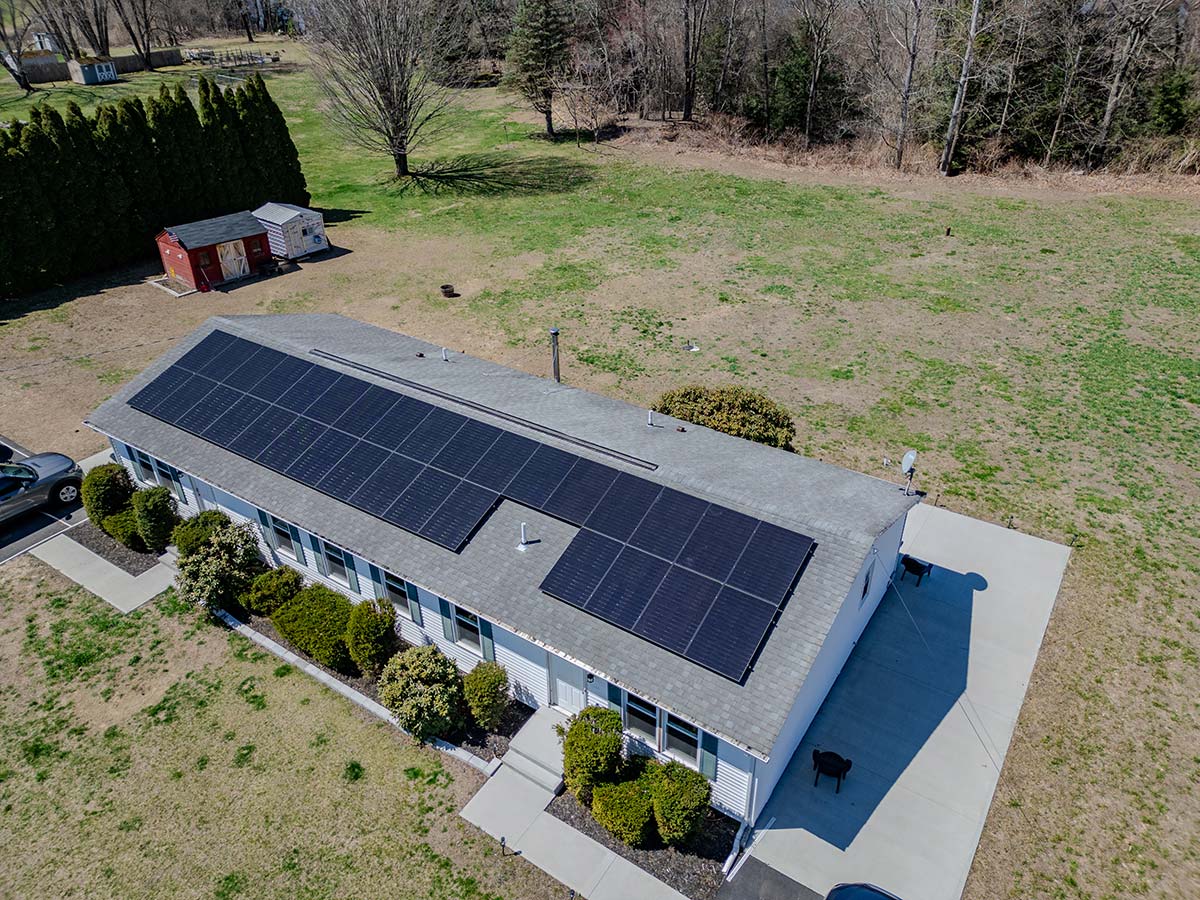 An example of a rooftop solar array installation