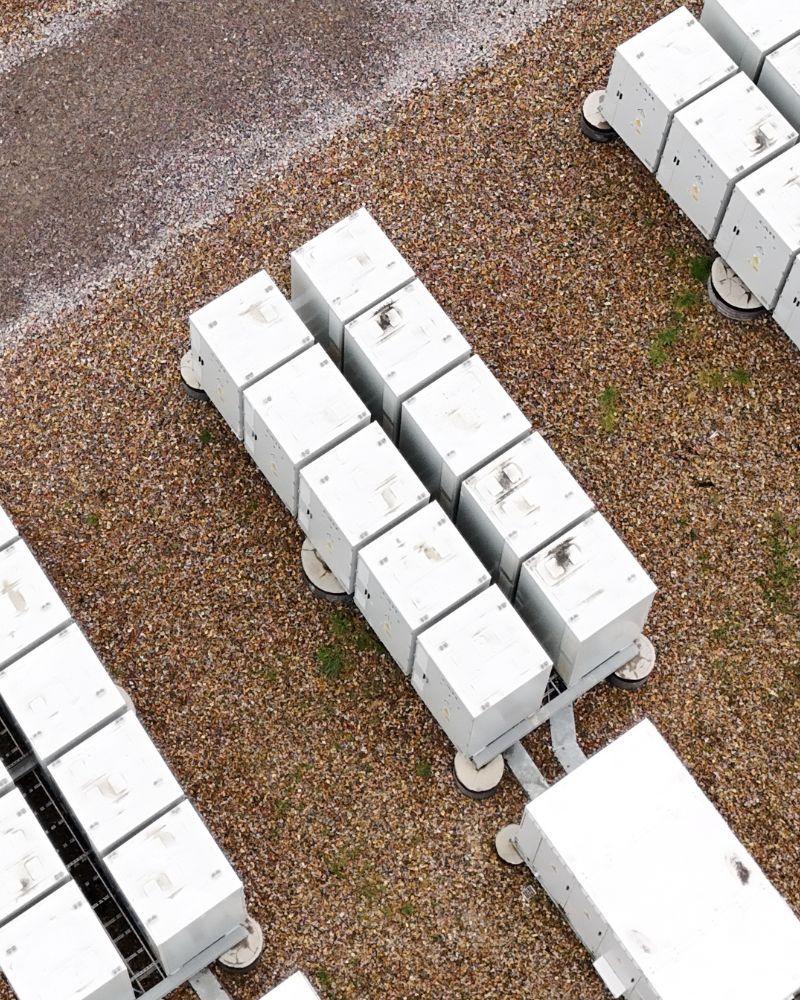 Unit of batteries in an array of commercial solar-storage batteries